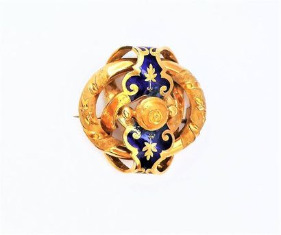 PENDENTIF - BROCHE en or jaune 18k(750/°°)...
