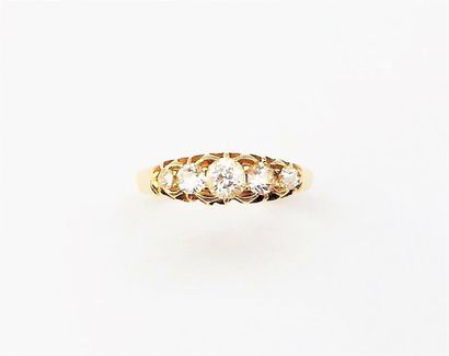 BAGUE JARRETIERE en or 18K (750/°°) ornée...