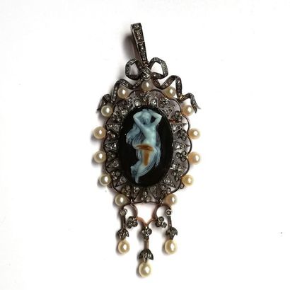 PENDENTIF en or 18K (750/°°) et argent 925/°°...