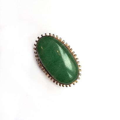 BAGUE en or jaune 18K (750°/°°) sertie d'un...