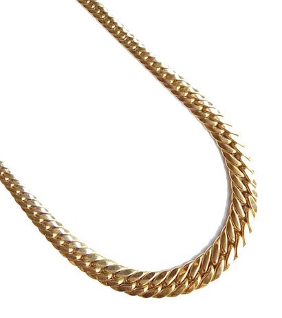 COLLIER à mailles goourmette en or jaune...