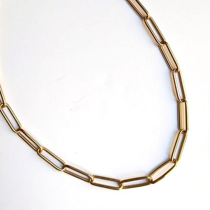 CHAINE à larges maillons en or jaune 18K...