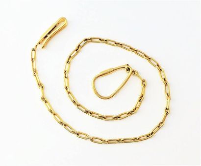 CHAINE GILETIERE en or jaune 18k (750/°°),...