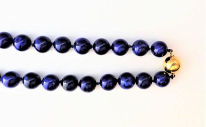COLLIER en boules de lapis lazuli, choker,...