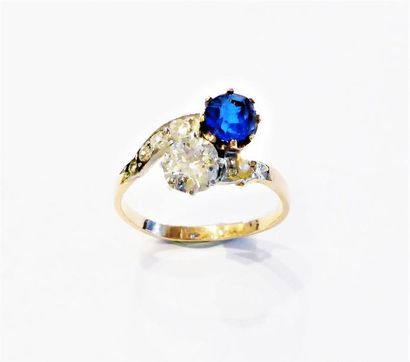 BAGUE vous et moi en or 18K (750/°°), poinçon...