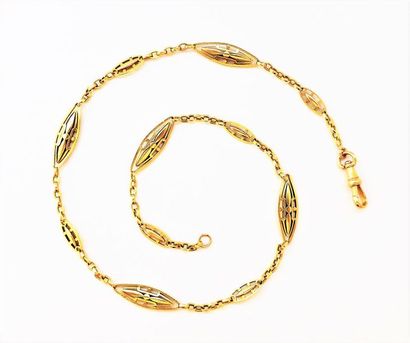 COLLIER en or 18K (750/°°), maille filigranée,...