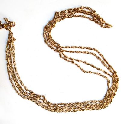 SAUTOIR en or 18K (750°/°°), maille torsade....