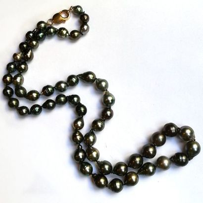 SAUTOIR de perles de Tahiti, le fermoir en...