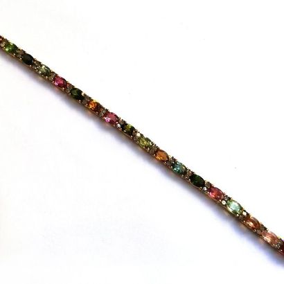 BRACELET articulé en argent doré (vermeil...