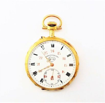 MONTRE A GOUSSET en or 18K (750/°°), poinçon...