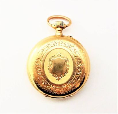 MONTRE A GOUSSET en or 18K (750/°°), chiffres...