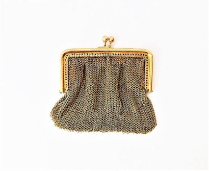BOURSE en or jaune 18k (750/°°), en maille...