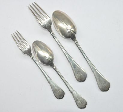 PARTIE DE MENAGERE en argent (925/°°) modèle...