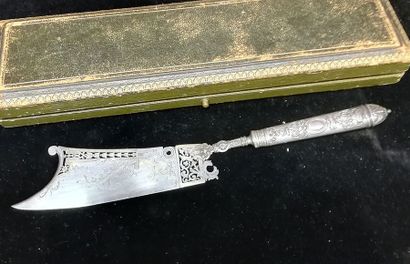 Couteau à glace ou gâteau en argent et argent...