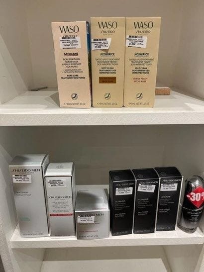 STOCK : Produits CLARINS, SHISEIDO, GUERLAIN,...
