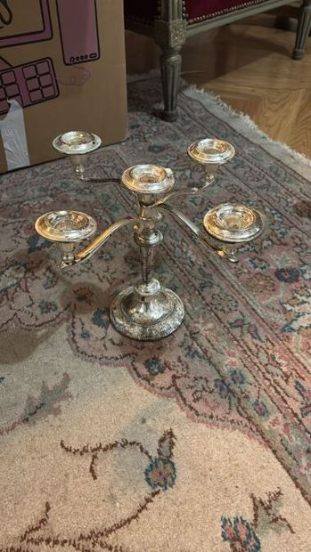 Important lot of metal candlesticks and candlesticks...