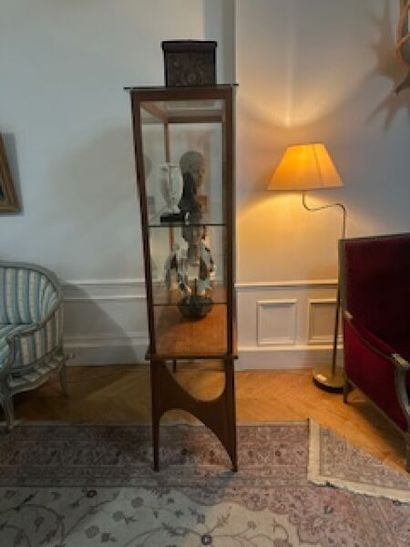 1 tall rectangular bookcase with varnished...