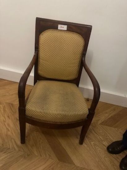 1 mahogany and mahogany veneer armchair on...