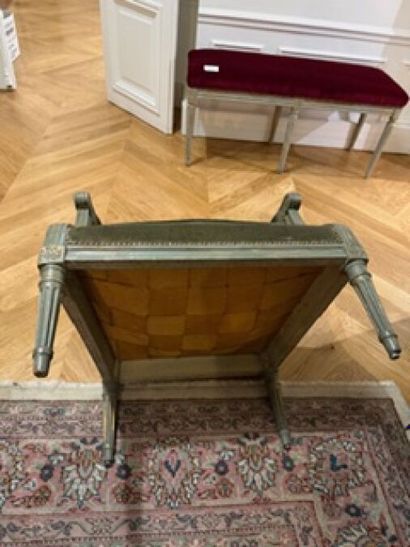 1 pair of square-back bergères in molded...