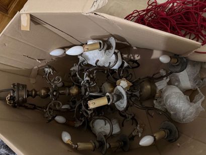 1 pair of Dutch-style two-light chandeliers....