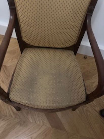1 mahogany and mahogany veneer armchair on...