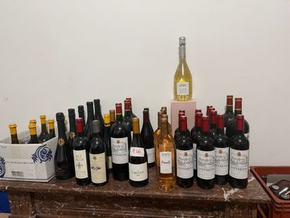 STOCK de bouteilles de vins comprenant :
(dans...