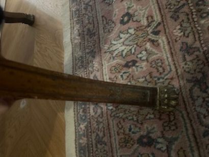 1 large round tripod mahogany pedestal table...