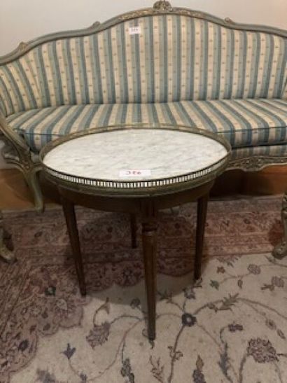 1 small bouillotte table with brass gallery....