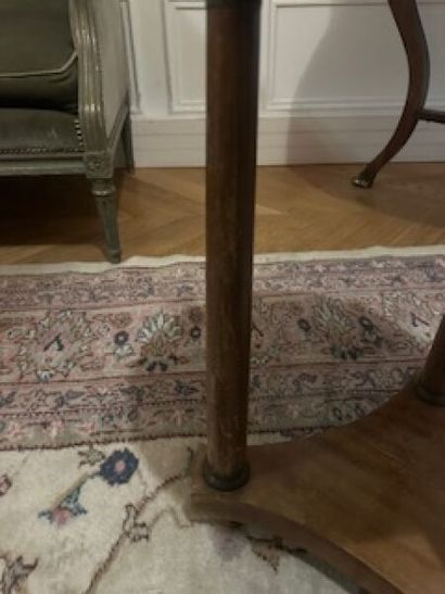 1 low tripod mahogany veneered pedestal table...