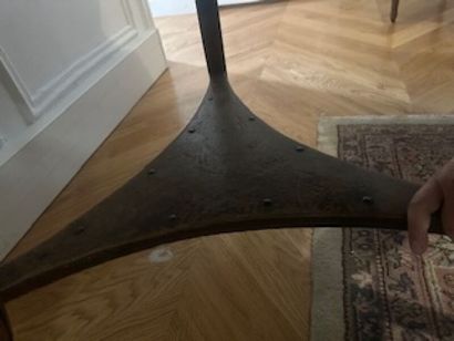 1 large round tripod mahogany pedestal table...