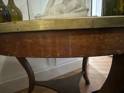 1 large round tripod mahogany pedestal table...