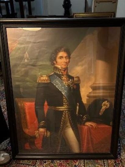 Très grande reproduction encadrée sous verre...