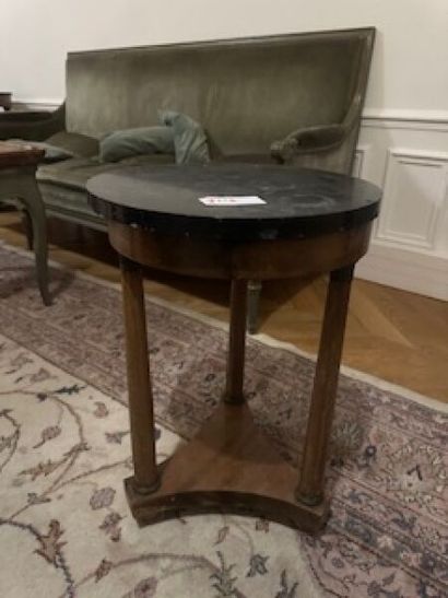 1 low tripod mahogany veneered pedestal table...