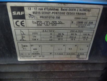 1 poste à souder PRESTOTIG 250 380V