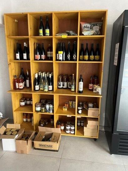 1 étagères à cases en bois brut (sans le...