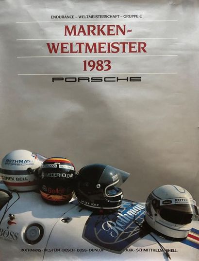 Lot d'affiches Porsche en course dont : 
-...