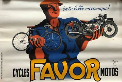 Lot de trois affichettes : 
- FAVOR cycles...