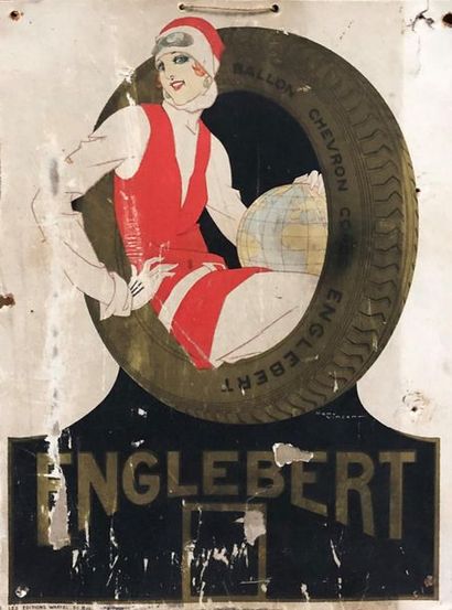 Quatre panneaux publicitaires ENGLEBERT
Sur...