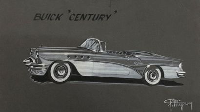 Pierre MIGNON (1932-2016)
Buick Century 
Gouache...