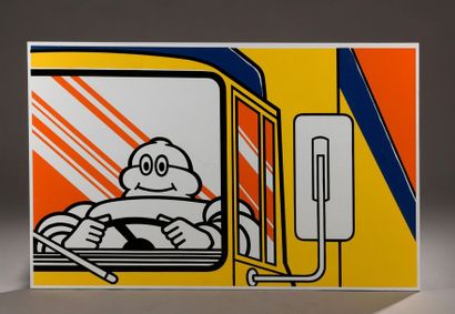 Plaque en tôle peinte Michelin Bibendum 
77x121...