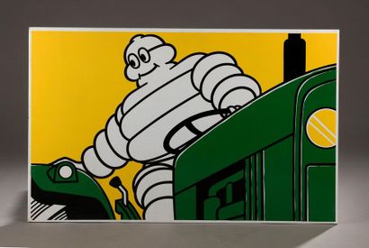 Plaque en tôle peinte Michelin Bibendum 
77x121...