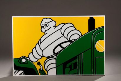 Plaque en tôle peinte Michelin Bibendum 
77x121...