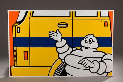 Plaque en tôle peinte Michelin Bibendum 
77x121...