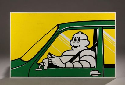 Plaque en tôle peinte Michelin Bibendum 
77x121...
