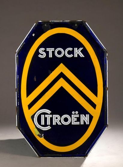 Plaque émaillée Stock Citroën 
112 x 73 cm,...