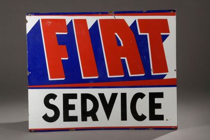 Plaque émaillée Fiat Service 
80 x 100 cm,...