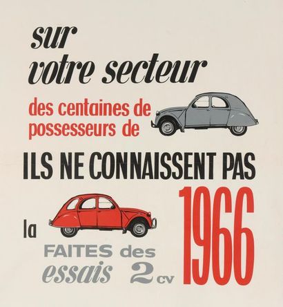 CITROËN 2 CV, 1966 
Affiche entoilée, 38,5...