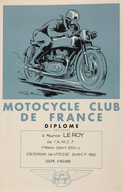 Lot de trois affiches entoilées, en l'état,...