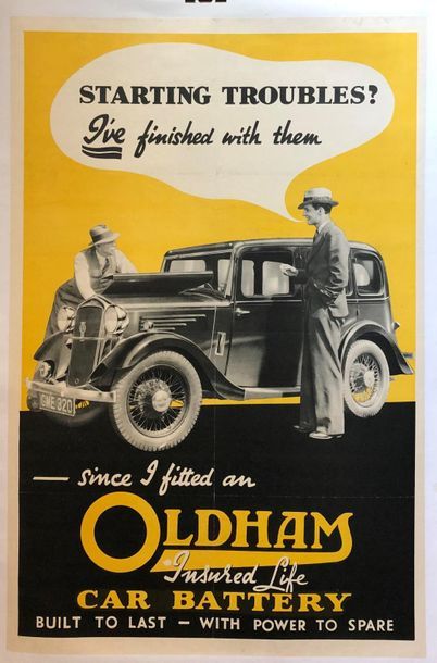 Lot de cinq affiches entoilées, en l'état...