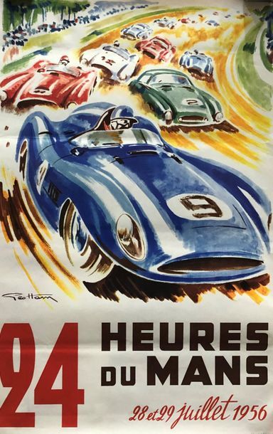 Lot d'affichettes 24 Heures du Mans 
De 1955...